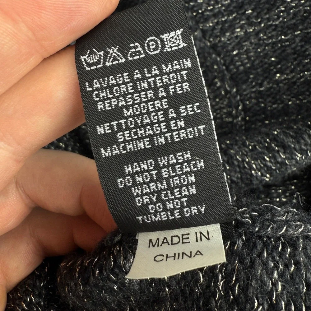 SANDRO Angora‎ Wool Blend Zip-Front Long Charcoal Grey Cardigan Sweater Sz 2 - Picture 5 of 6